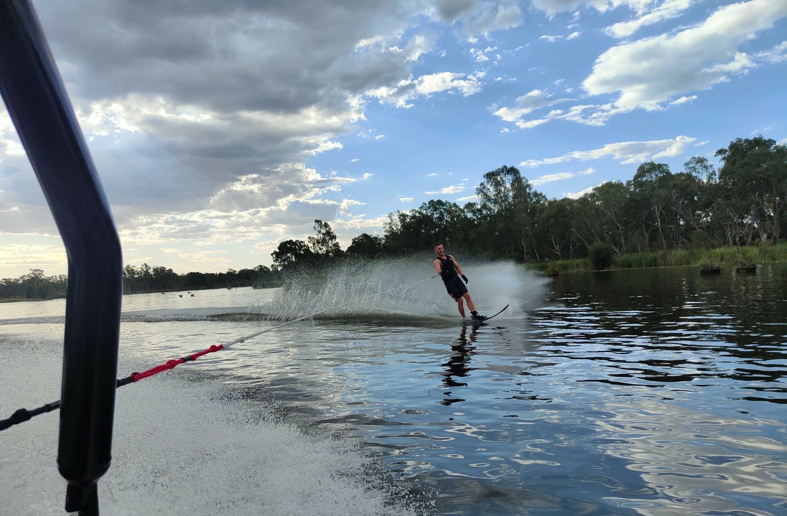 A man skiing at Goulburn Weir 